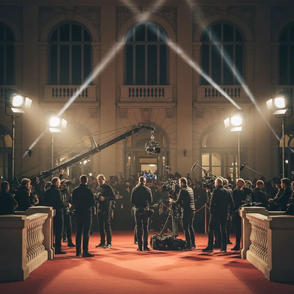 Film festival setting representing international cinema competition and production industry