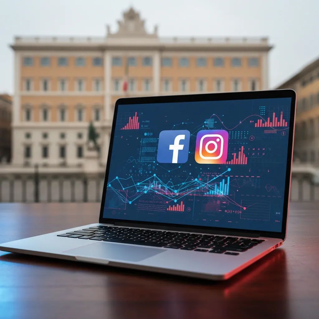 Digital representation of Meta platforms with Italian government oversight context