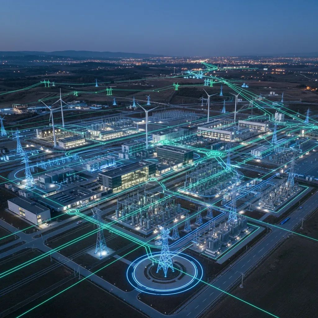 Digital representation of modernized Italian gas network infrastructure with smart technology and renewable energy integration