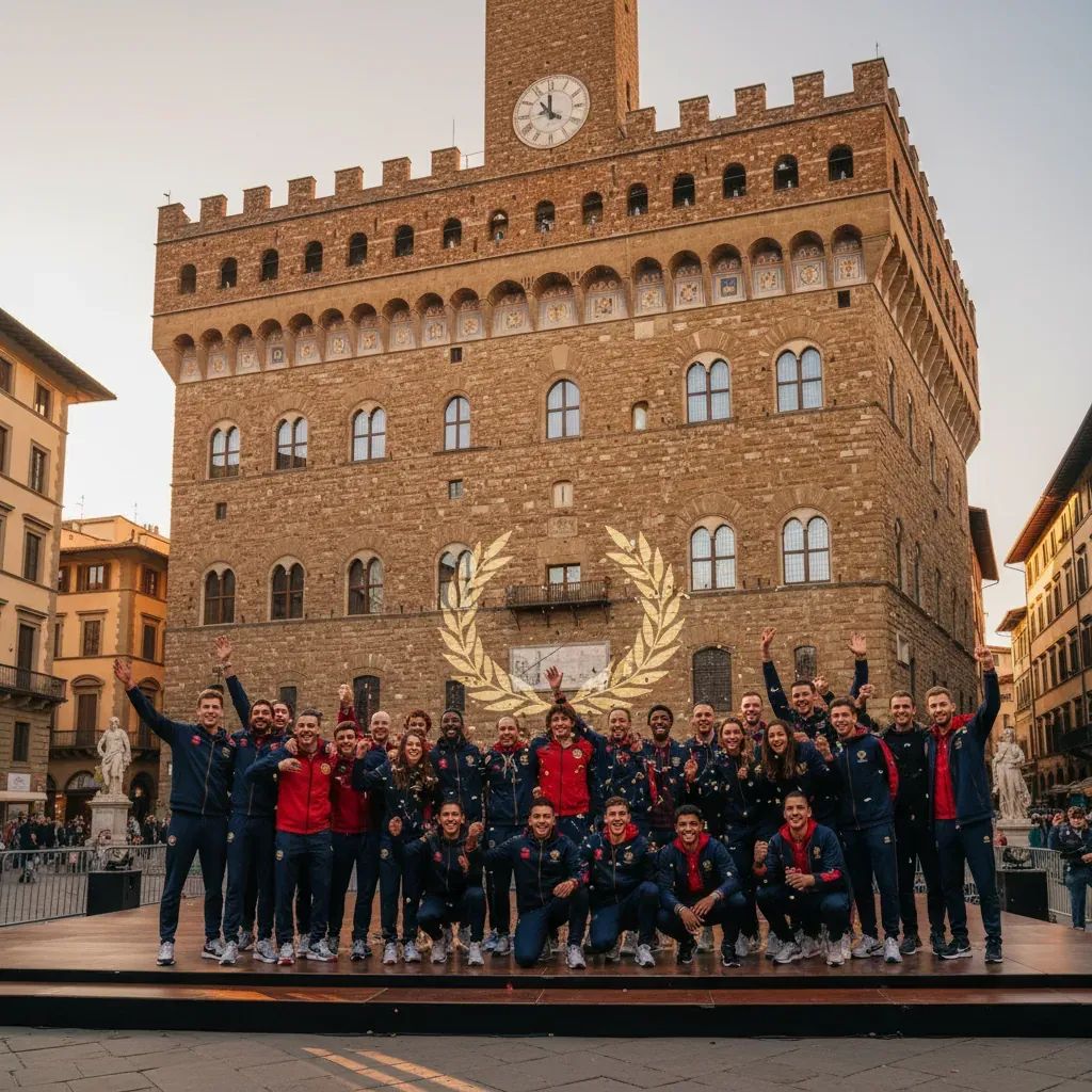Florence's historic Palazzo Vecchio venue hosting Women4Football awards ceremony for Italian women's football