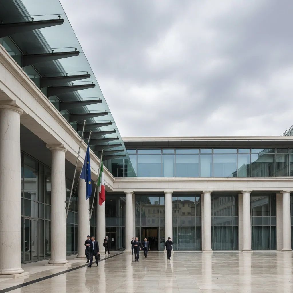 Italian government building representing political dispute over Africa development policy