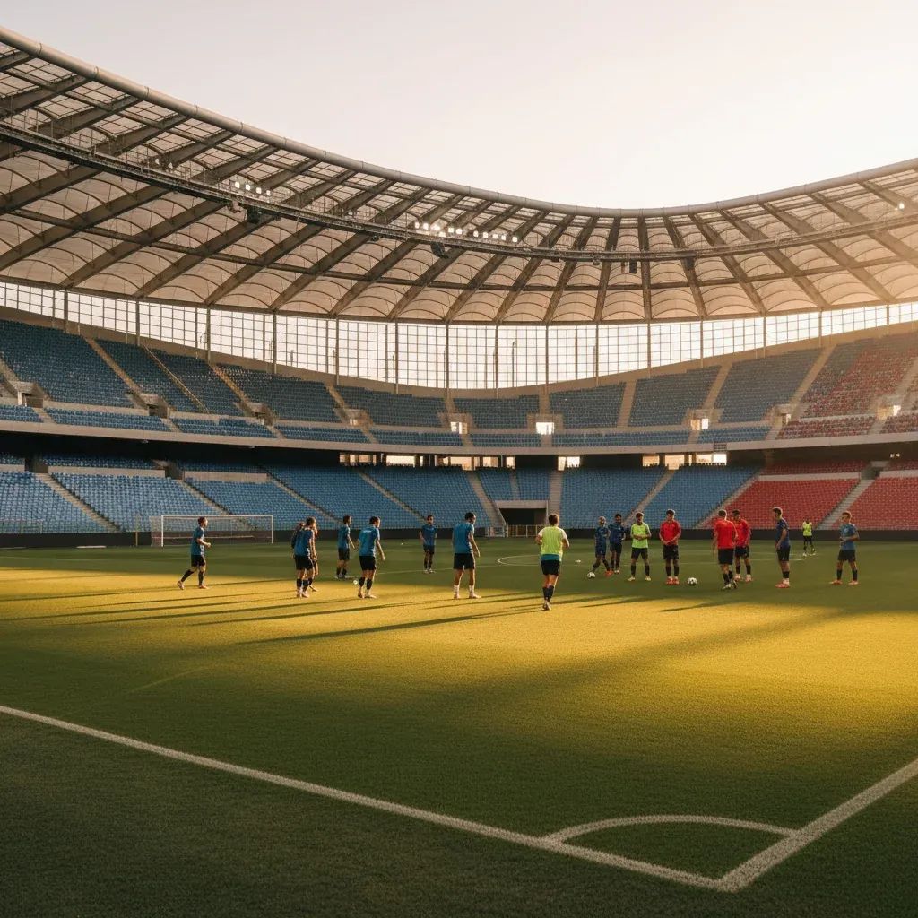 Young diverse football players in Italian stadium representing mental health and inclusion initiatives