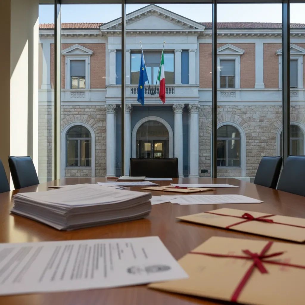European legal documents and government building symbolizing court ruling on migration policy