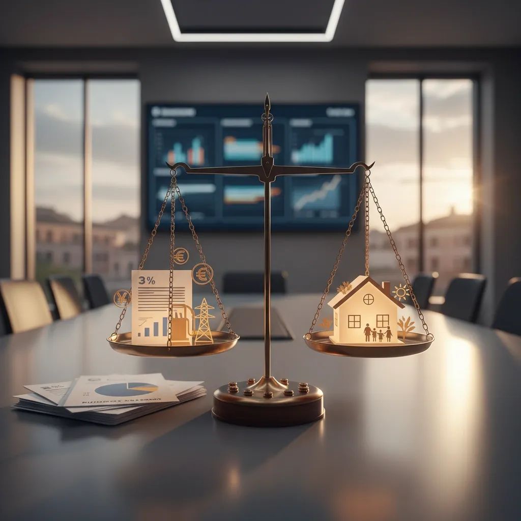 Italian budget documents and finance charts showing 2026 spending priorities between defense and energy relief