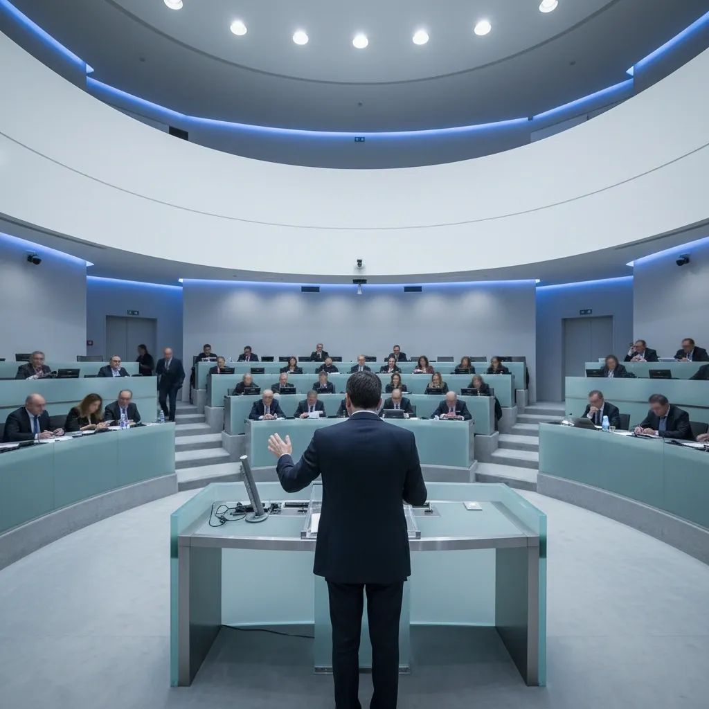 Italian Senate chamber during legislative debate session