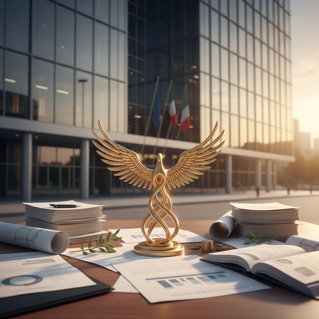 INPS government building with welfare benefit documents and paperwork representing Italy's ADI renewal process