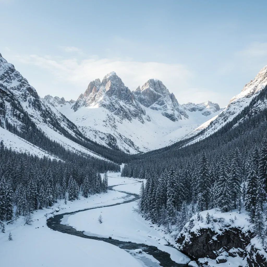 Snow-covered Alpine mountain peaks in Northern Italy reflecting environmental concerns