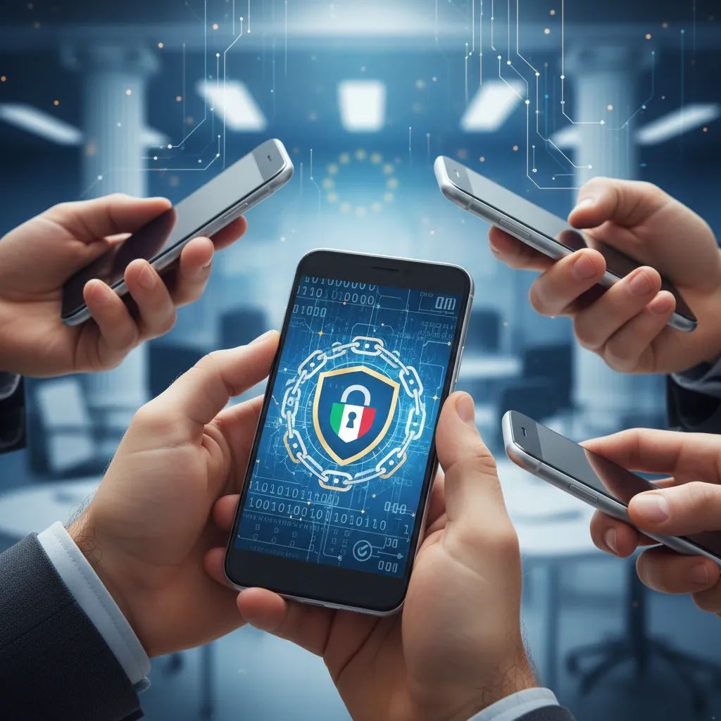 Digital payment security visualization with EU financial protection concept